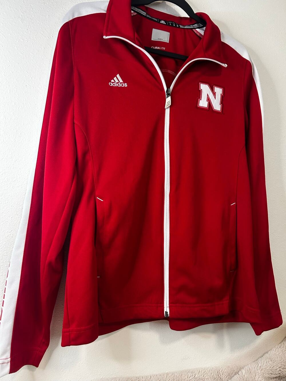 Adidas Nebraska Cornhuskers Climalite Track Jacket Warmup Size L